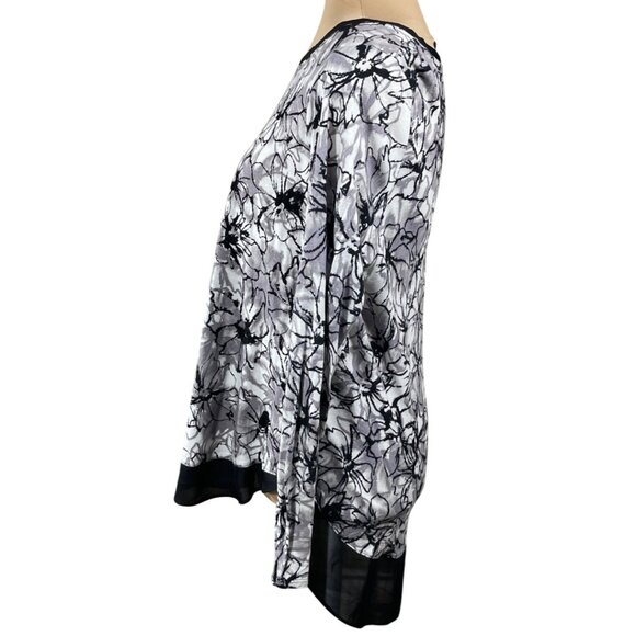 Simply Vera Pullover Top Tunic Floral Black Grey Size L Large - Picture 2 of 7